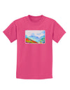 CO Fog Mountains Watercolor Childrens Dark T-Shirt-Childrens T-Shirt-TooLoud-Sangria-X-Small-Davson Sales