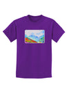CO Fog Mountains Watercolor Childrens Dark T-Shirt-Childrens T-Shirt-TooLoud-Purple-X-Small-Davson Sales