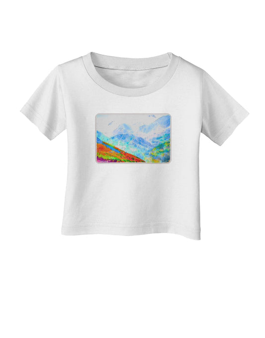 CO Fog Mountains Watercolor Infant T-Shirt-Infant T-Shirt-TooLoud-White-06-Months-Davson Sales
