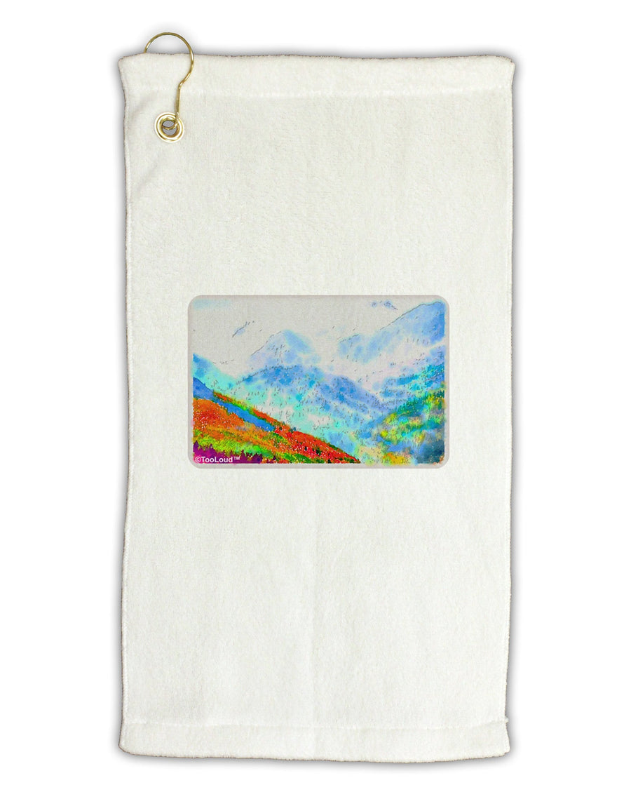 CO Fog Mountains Watercolor Micro Terry Gromet Golf Towel 16 x 25 inch-Golf Towel-TooLoud-White-Davson Sales