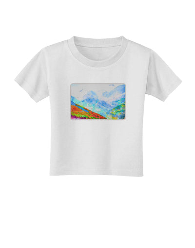 CO Fog Mountains Watercolor Toddler T-Shirt-Toddler T-Shirt-TooLoud-White-2T-Davson Sales