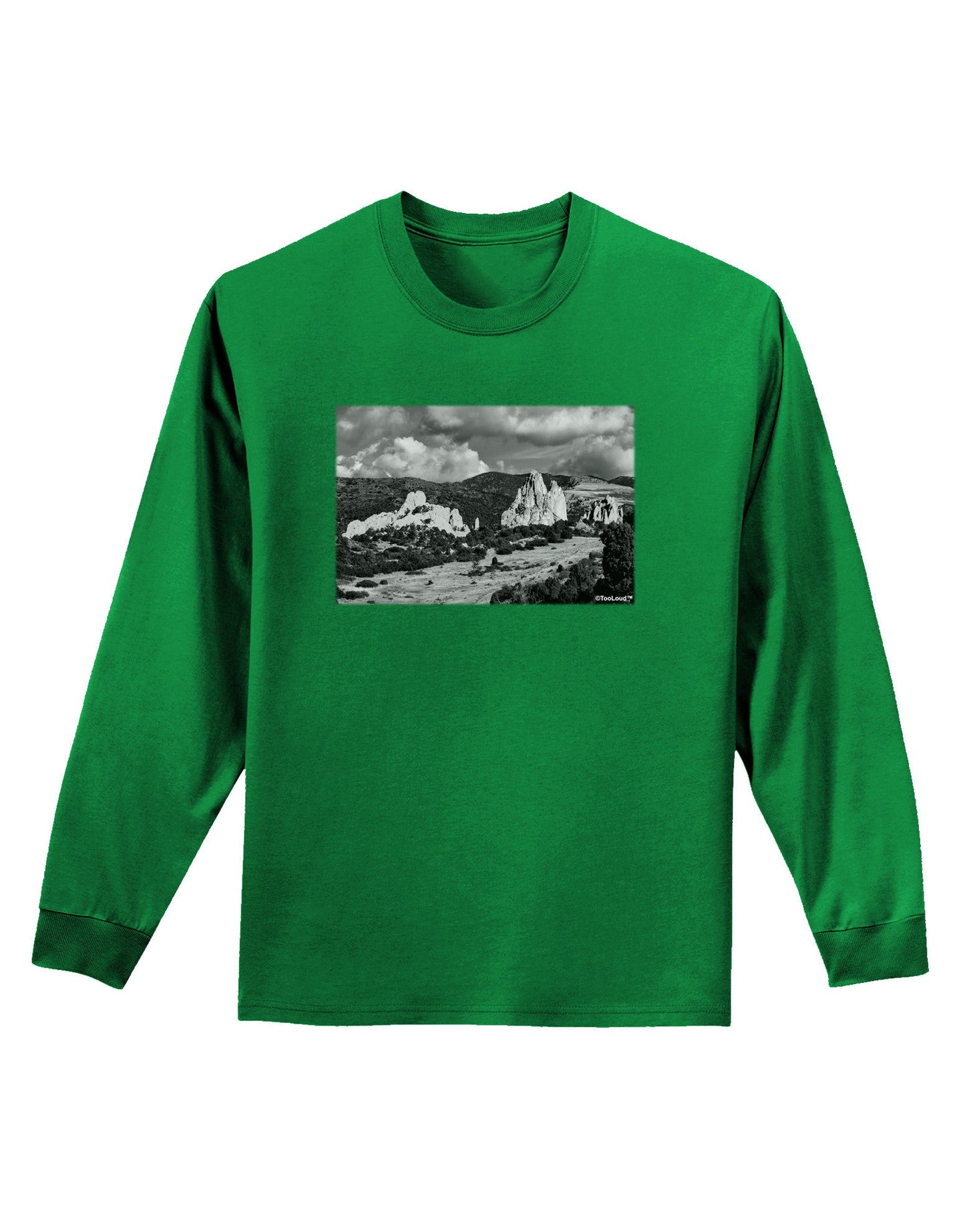 CO Mountain Forest Scene Adult Long Sleeve Dark T-Shirt-TooLoud-Kelly-Green-Small-Davson Sales