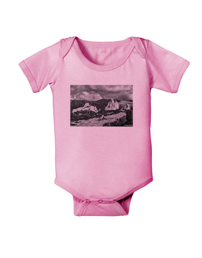 CO Mountain Forest Scene Baby Romper Bodysuit-Baby Romper-TooLoud-Pink-06-Months-Davson Sales