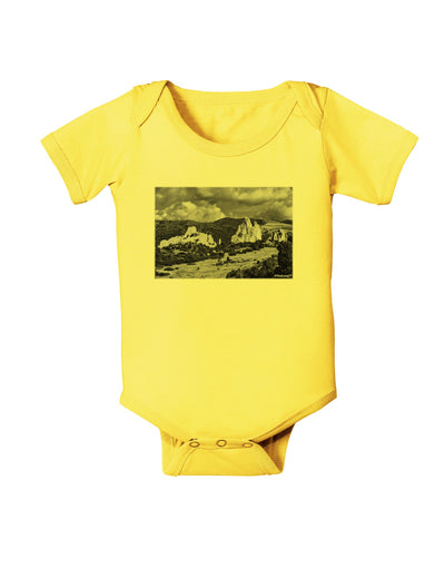 CO Mountain Forest Scene Baby Romper Bodysuit-Baby Romper-TooLoud-Yellow-06-Months-Davson Sales