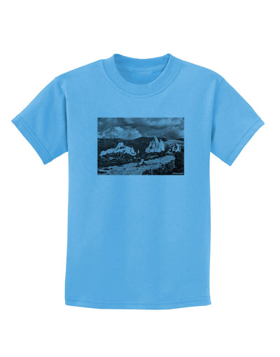 CO Mountain Forest Scene Childrens T-Shirt-Childrens T-Shirt-TooLoud-Aquatic-Blue-X-Small-Davson Sales