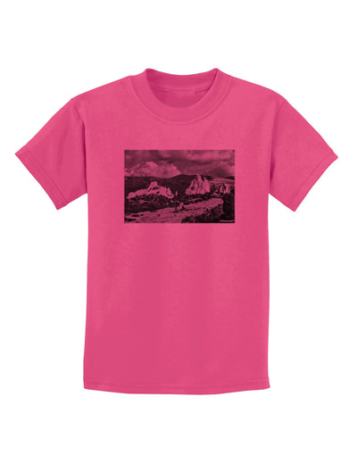 CO Mountain Forest Scene Childrens T-Shirt-Childrens T-Shirt-TooLoud-Sangria-X-Small-Davson Sales