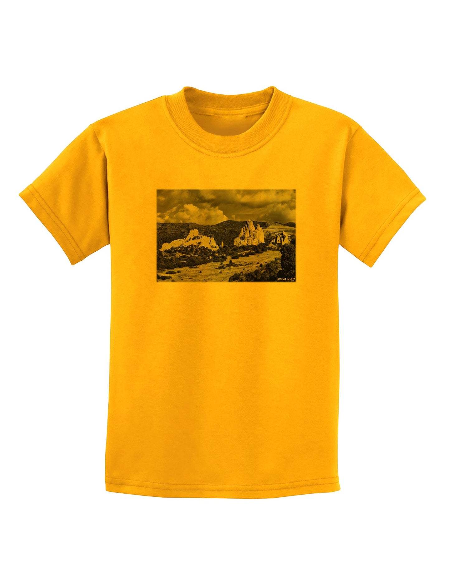 CO Mountain Forest Scene Childrens T-Shirt-Childrens T-Shirt-TooLoud-Gold-X-Small-Davson Sales