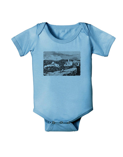 CO Mountain Forest Watercolor Baby Romper Bodysuit-Baby Romper-TooLoud-LightBlue-06-Months-Davson Sales