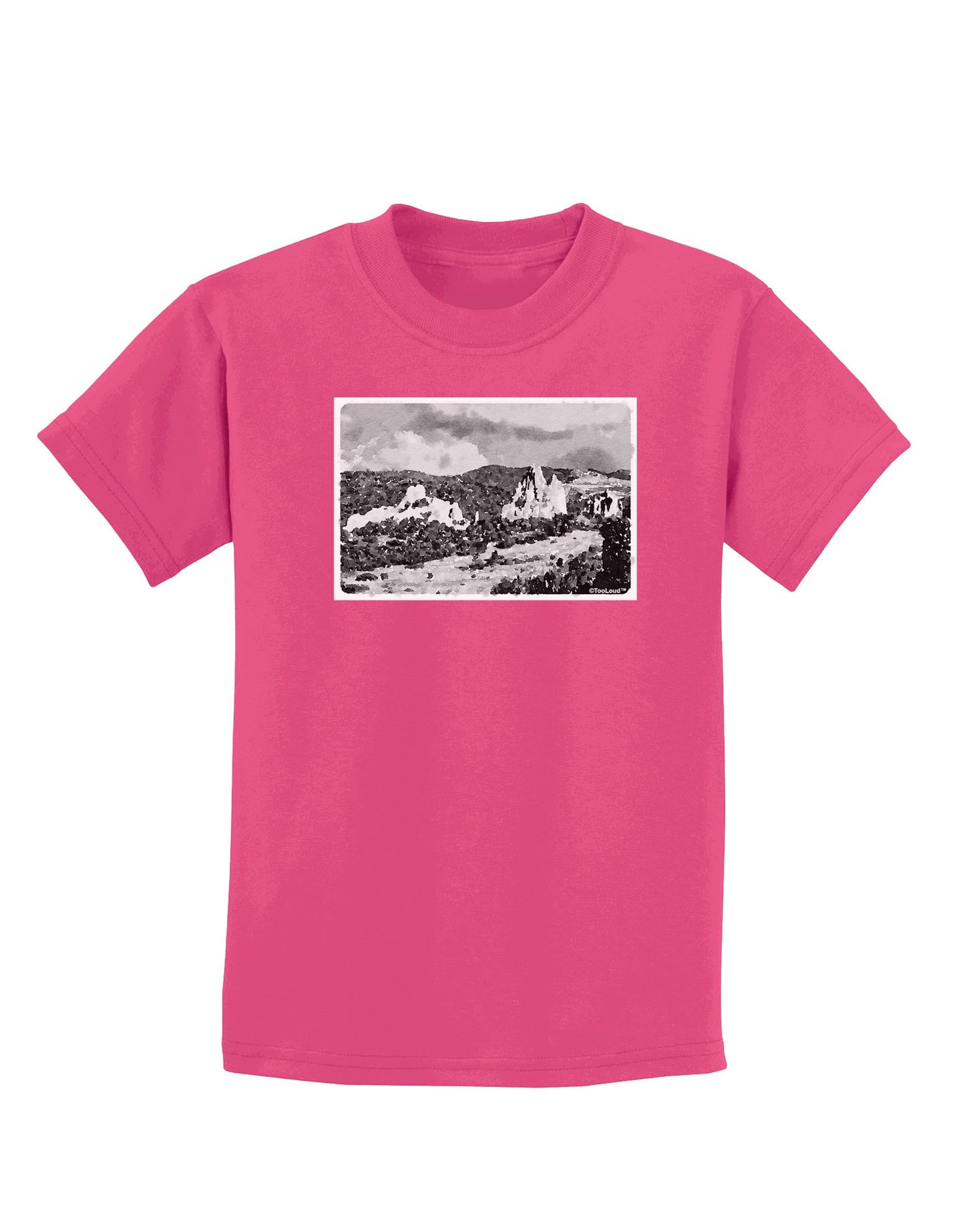 CO Mountain Forest Watercolor Childrens Dark T-Shirt-Childrens T-Shirt-TooLoud-Sangria-X-Small-Davson Sales
