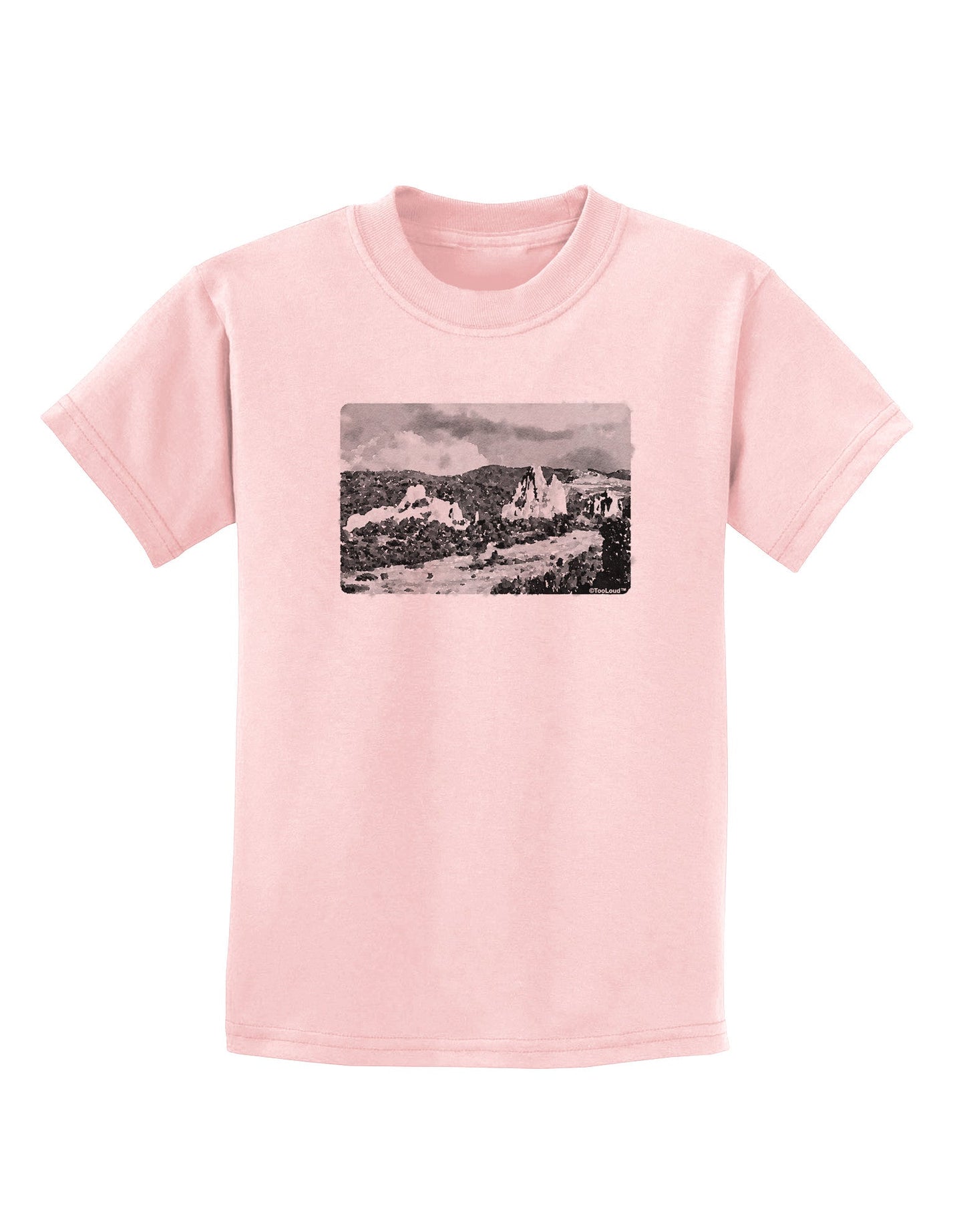 CO Mountain Forest Watercolor Childrens T-Shirt-Childrens T-Shirt-TooLoud-PalePink-X-Small-Davson Sales