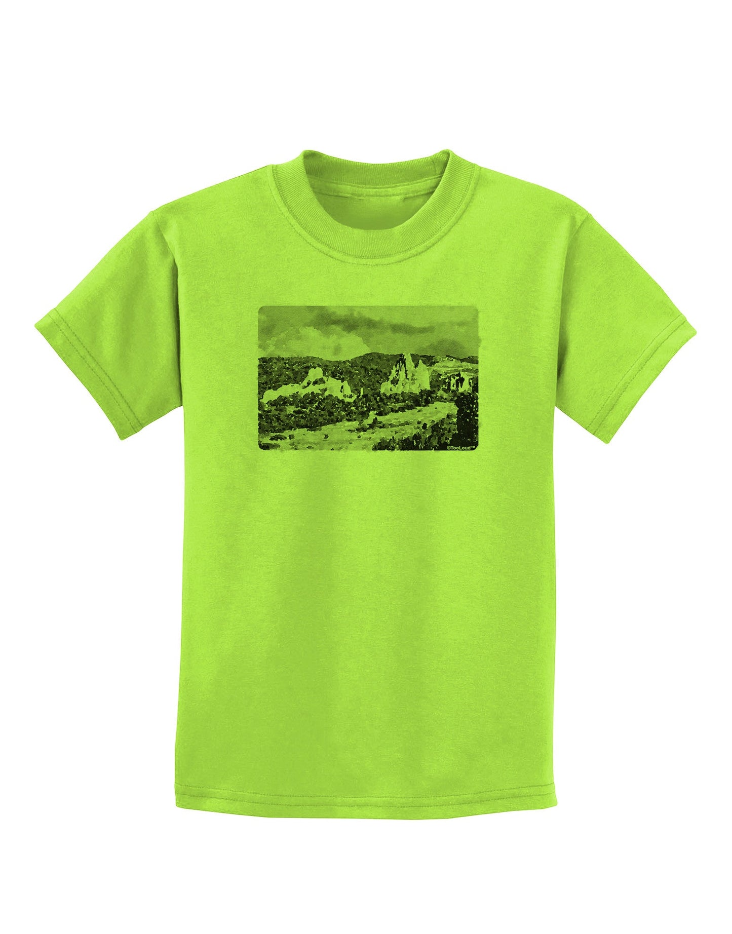 CO Mountain Forest Watercolor Childrens T-Shirt-Childrens T-Shirt-TooLoud-Lime-Green-X-Small-Davson Sales
