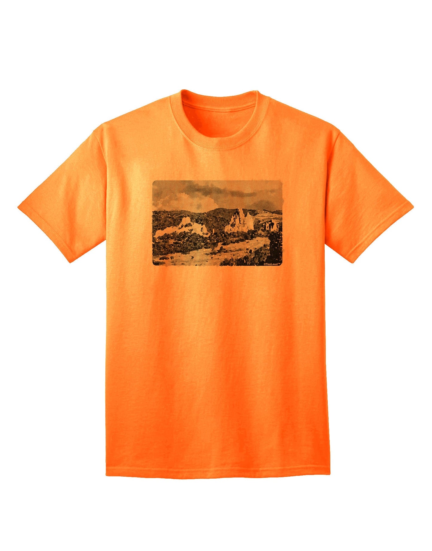 CO Mountain Forest Watercolor - Premium Adult T-Shirt Collection-Mens T-shirts-TooLoud-Neon-Orange-Small-Davson Sales