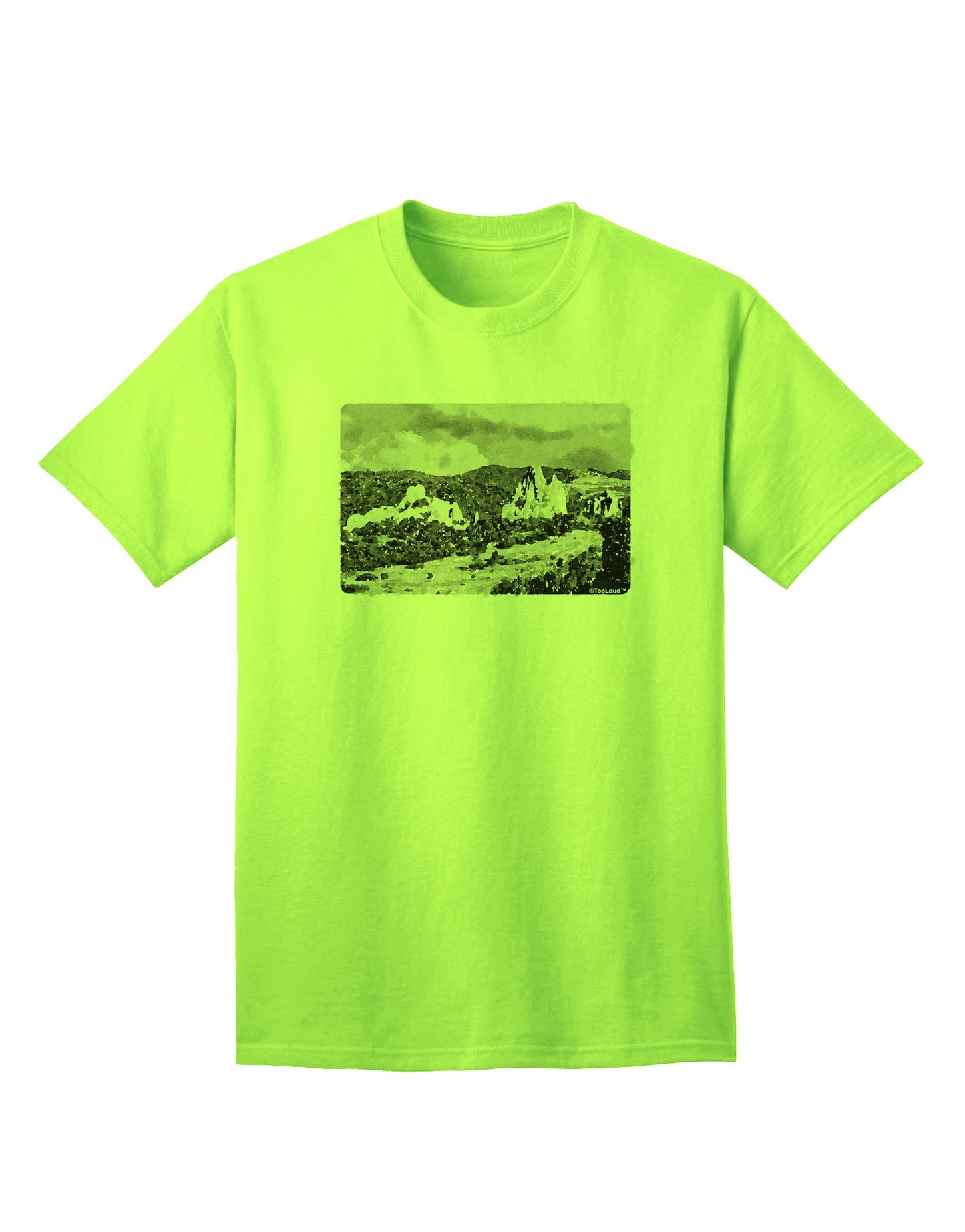 CO Mountain Forest Watercolor - Premium Adult T-Shirt Collection-Mens T-shirts-TooLoud-Neon-Green-Small-Davson Sales