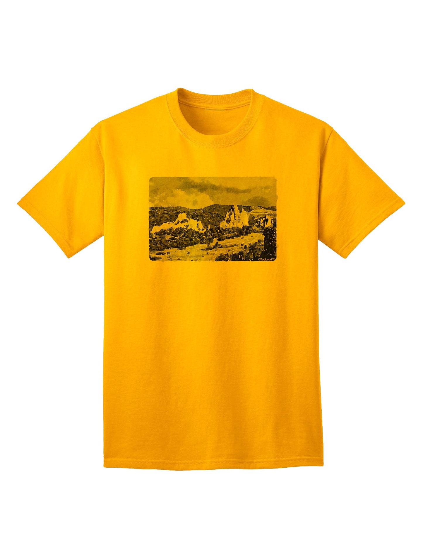 CO Mountain Forest Watercolor - Premium Adult T-Shirt Collection-Mens T-shirts-TooLoud-Gold-Small-Davson Sales