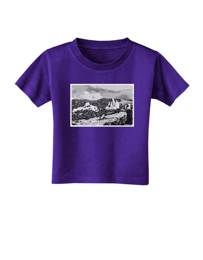 CO Mountain Forest Watercolor Toddler T-Shirt Dark-Toddler T-Shirt-TooLoud-Purple-2T-Davson Sales