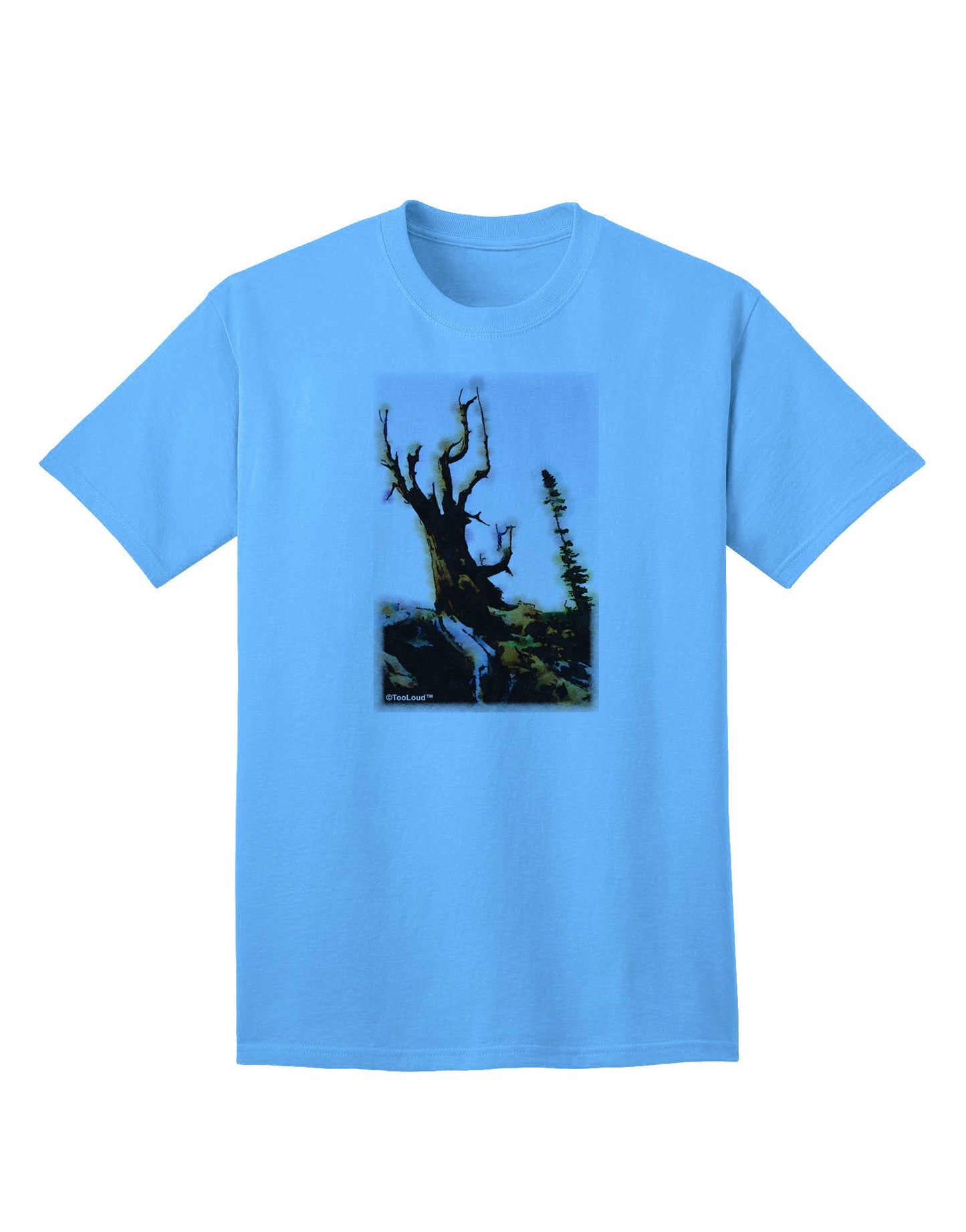 CO Mountain Scenery: Premium Watercolor-Print Adult T-Shirt Collection-Mens T-shirts-TooLoud-Aquatic-Blue-Small-Davson Sales