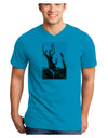 CO Mountain Scenery Watercolor Adult V-Neck T-shirt-Mens V-Neck T-Shirt-TooLoud-Turquoise-Small-Davson Sales