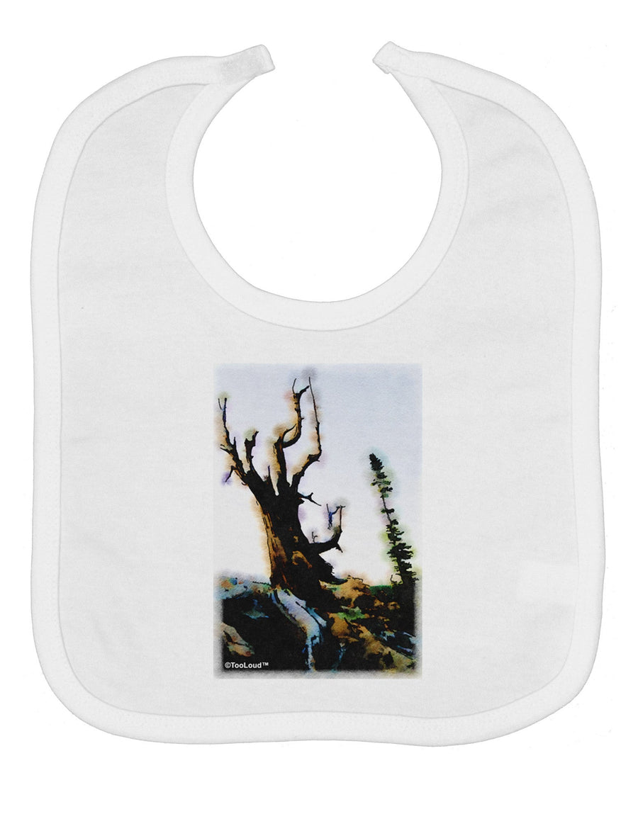 CO Mountain Scenery Watercolor Baby Bib