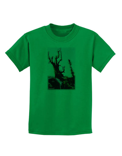 CO Mountain Scenery Watercolor Childrens T-Shirt-Childrens T-Shirt-TooLoud-Kelly-Green-X-Small-Davson Sales