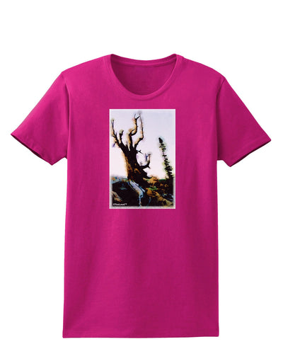 CO Mountain Scenery Watercolor Womens Dark T-Shirt-TooLoud-Hot-Pink-Small-Davson Sales