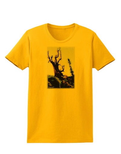 CO Mountain Scenery Watercolor Womens T-Shirt-Womens T-Shirt-TooLoud-Gold-X-Small-Davson Sales