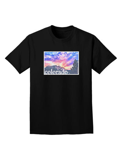 CO Rainbow Sunset Watercolor Text Adult Dark T-Shirt-Mens T-Shirt-TooLoud-Black-Small-Davson Sales
