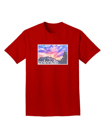 CO Rainbow Sunset Watercolor Text Adult Dark T-Shirt-Mens T-Shirt-TooLoud-Red-Small-Davson Sales