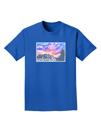 CO Rainbow Sunset Watercolor Text Adult Dark T-Shirt-Mens T-Shirt-TooLoud-Royal-Blue-Small-Davson Sales