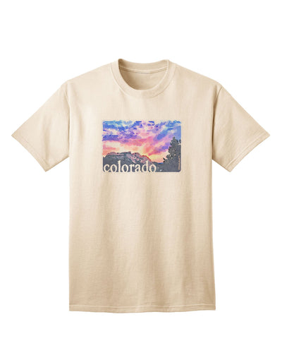 CO Rainbow Sunset Watercolor Text Adult T-Shirt-Mens T-Shirt-TooLoud-Natural-Small-Davson Sales