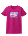 CO Rainbow Sunset Watercolor Text Womens Dark T-Shirt-TooLoud-Hot-Pink-Small-Davson Sales