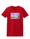 CO Rainbow Sunset Watercolor Text Womens Dark T-Shirt-TooLoud-Red-X-Small-Davson Sales