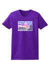 CO Rainbow Sunset Watercolor Text Womens Dark T-Shirt-TooLoud-Purple-X-Small-Davson Sales