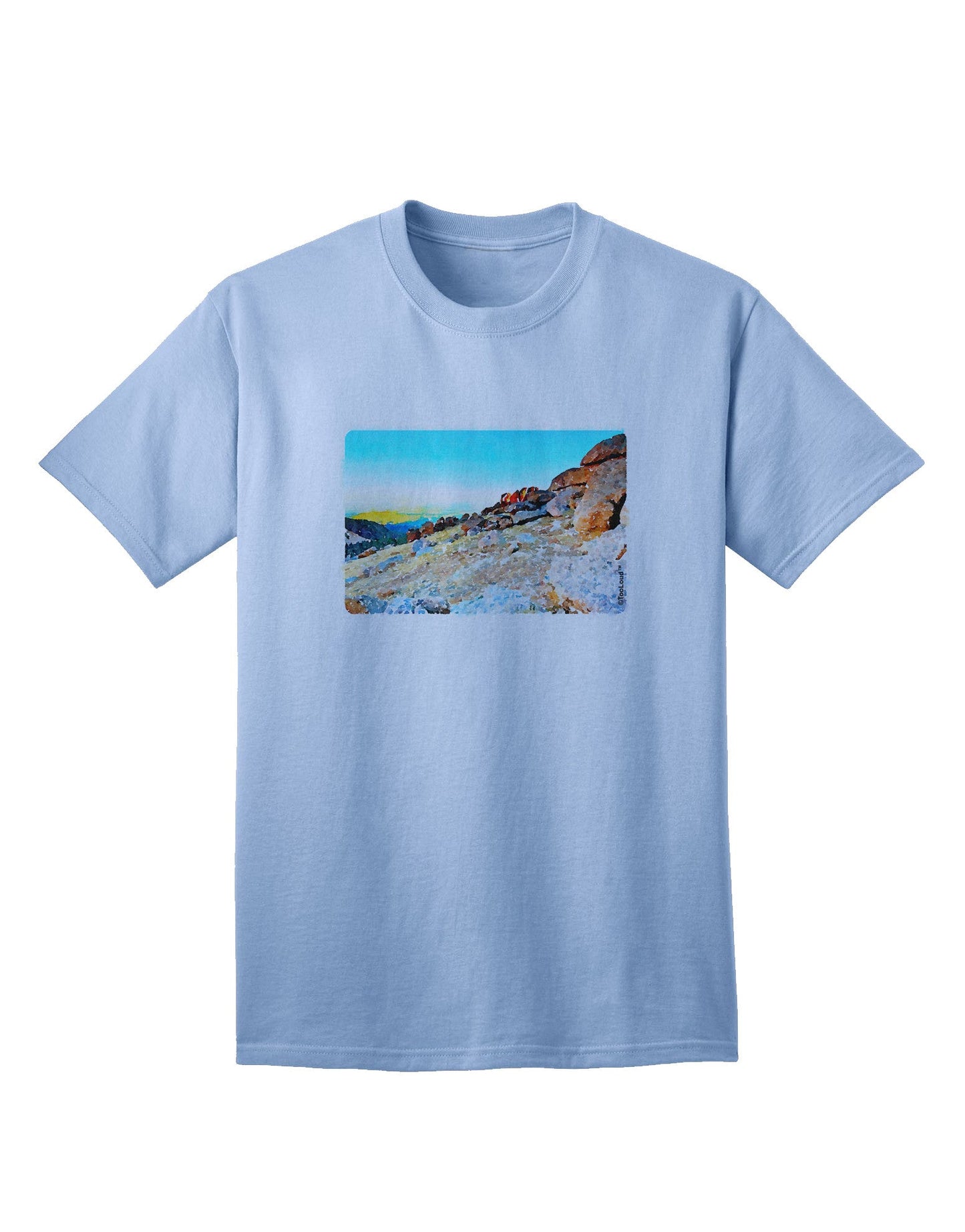 CO Rockies View: Premium Watercolor Adult T-Shirt Collection-Mens T-shirts-TooLoud-Light-Blue-Small-Davson Sales