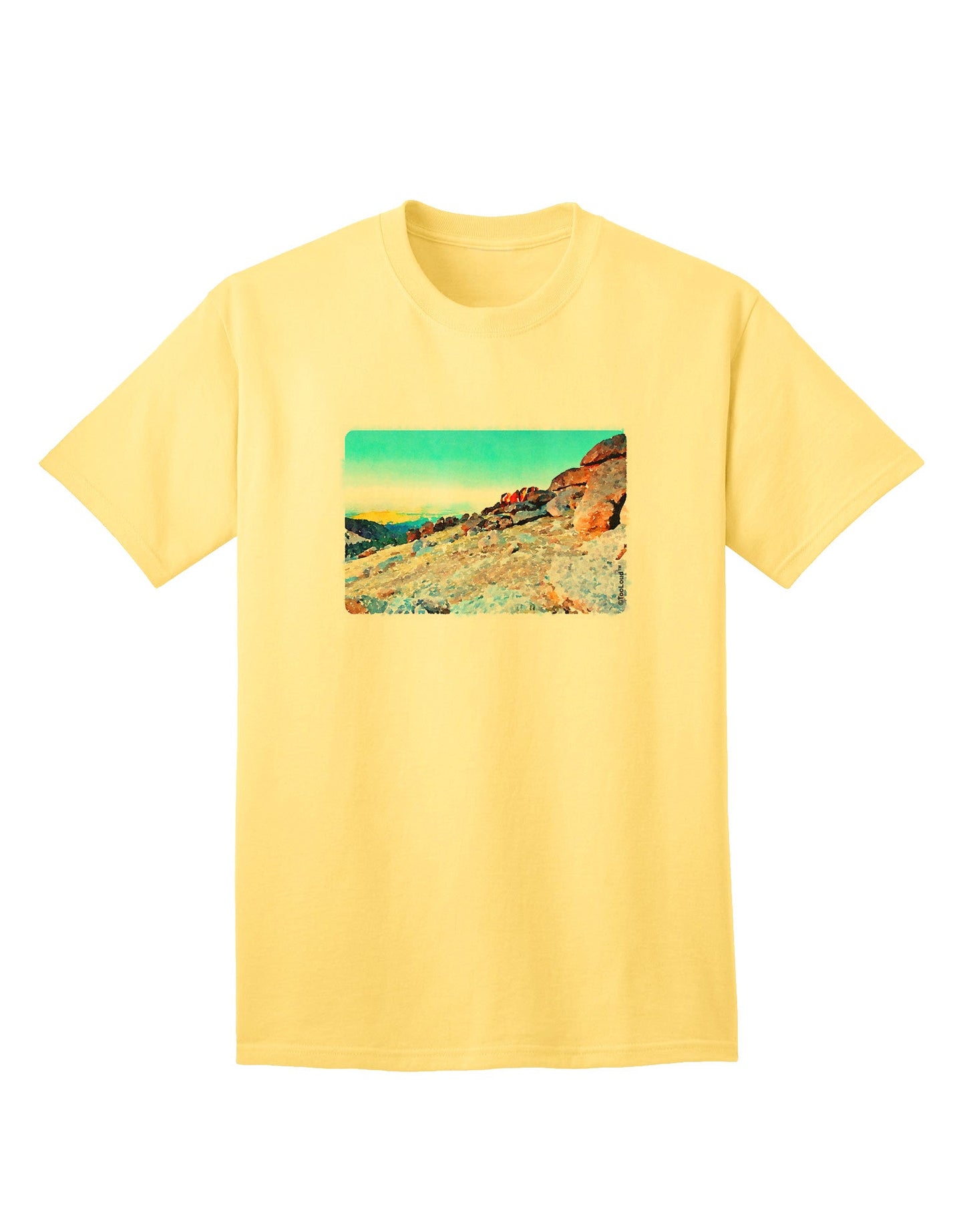 CO Rockies View: Premium Watercolor Adult T-Shirt Collection-Mens T-shirts-TooLoud-Yellow-Small-Davson Sales
