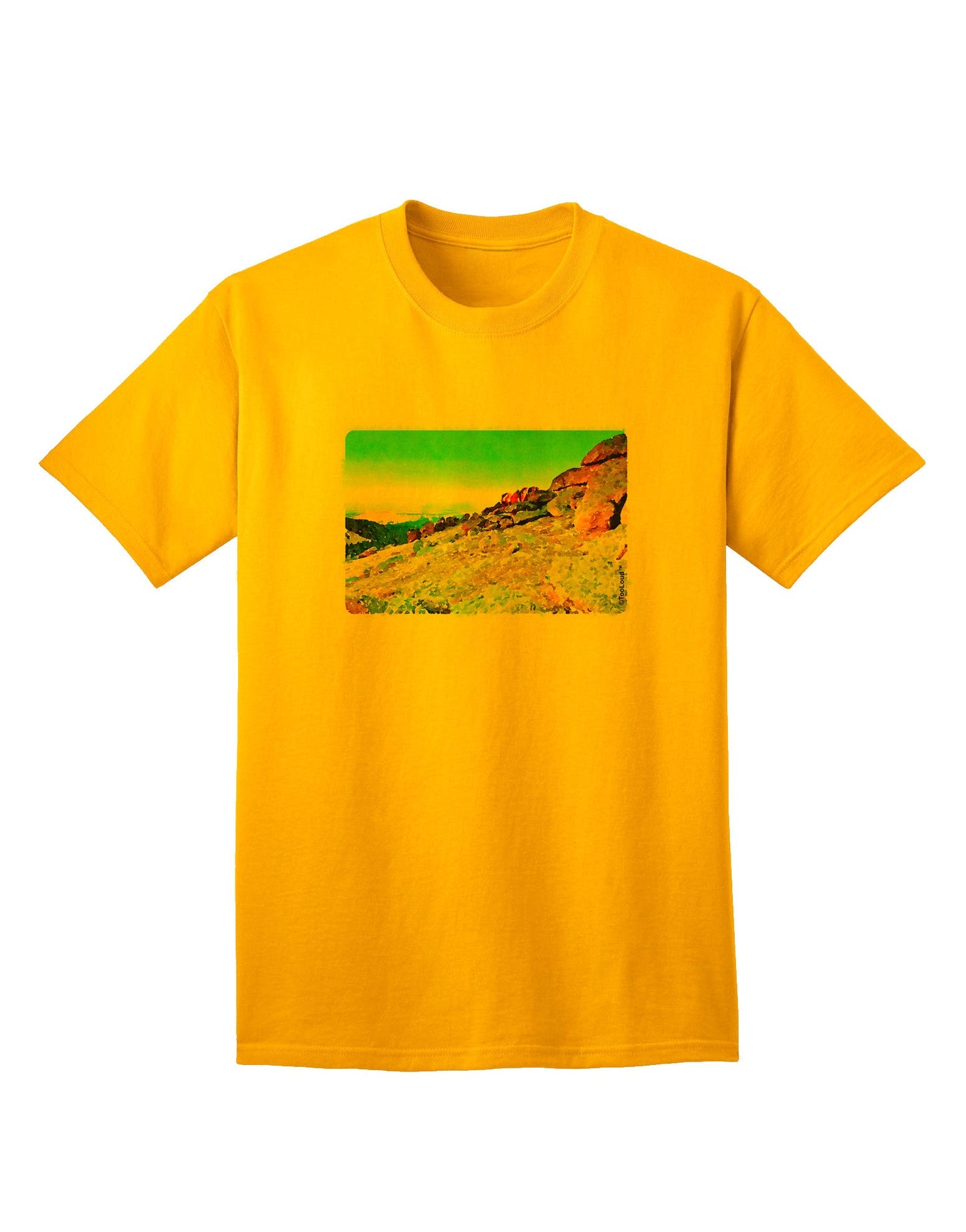 CO Rockies View: Premium Watercolor Adult T-Shirt Collection-Mens T-shirts-TooLoud-Gold-Small-Davson Sales