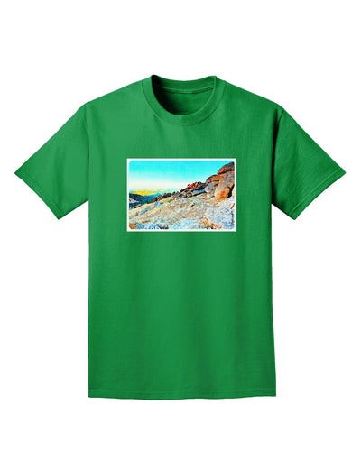 CO Rockies View Watercolor Adult Dark T-Shirt-Mens T-Shirt-TooLoud-Kelly-Green-Small-Davson Sales