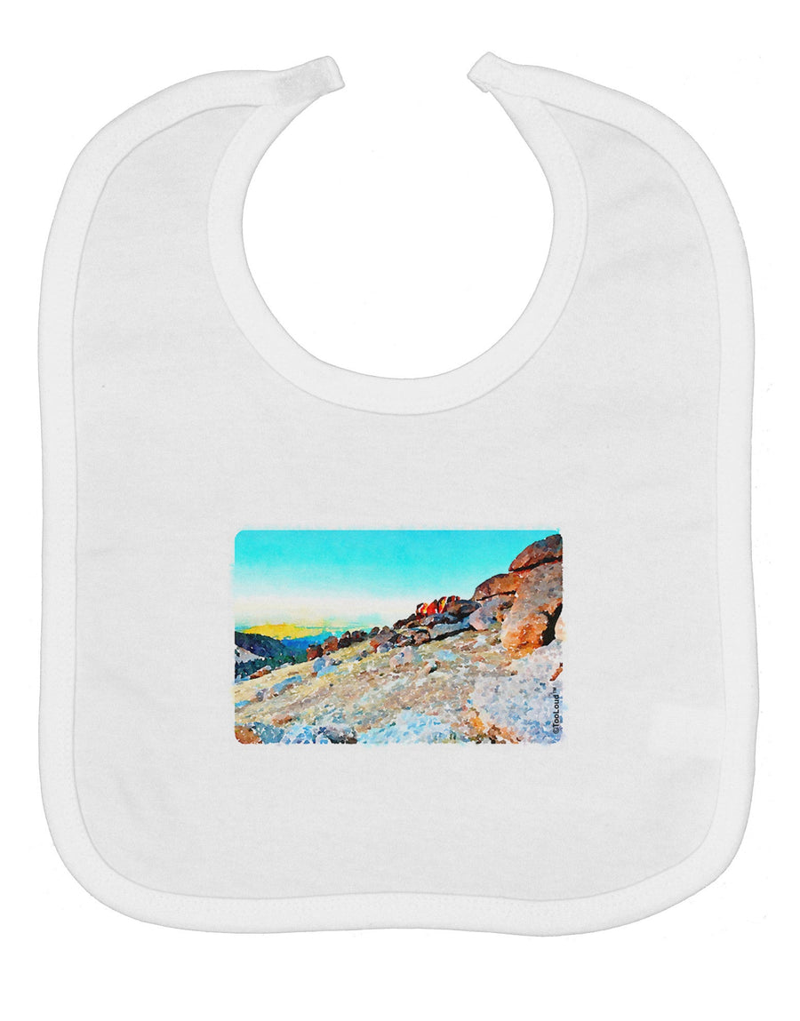 CO Rockies View Watercolor Baby Bib