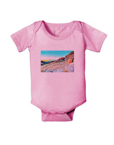 CO Rockies View Watercolor Baby Romper Bodysuit-Baby Romper-TooLoud-Pink-06-Months-Davson Sales