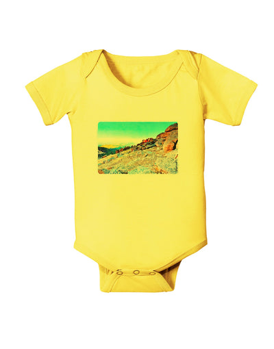 CO Rockies View Watercolor Baby Romper Bodysuit-Baby Romper-TooLoud-Yellow-06-Months-Davson Sales