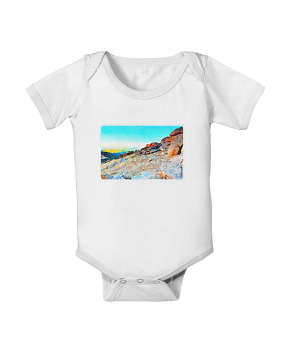 CO Rockies View Watercolor Baby Romper Bodysuit-Baby Romper-TooLoud-White-06-Months-Davson Sales