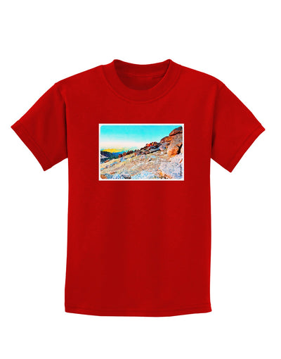 CO Rockies View Watercolor Childrens Dark T-Shirt-Childrens T-Shirt-TooLoud-Red-X-Small-Davson Sales