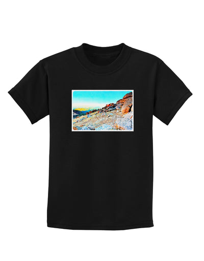 CO Rockies View Watercolor Childrens Dark T-Shirt-Childrens T-Shirt-TooLoud-Black-X-Small-Davson Sales