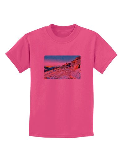 CO Rockies View Watercolor Childrens T-Shirt-Childrens T-Shirt-TooLoud-Sangria-X-Small-Davson Sales