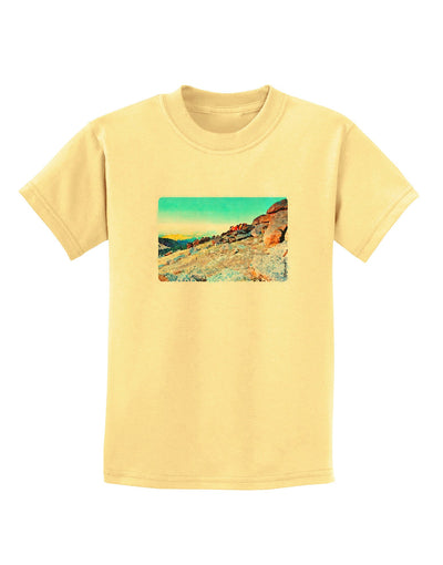 CO Rockies View Watercolor Childrens T-Shirt-Childrens T-Shirt-TooLoud-Daffodil-Yellow-X-Small-Davson Sales