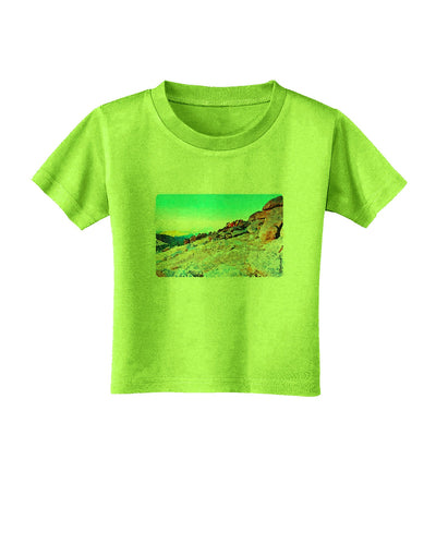 CO Rockies View Watercolor Toddler T-Shirt-Toddler T-Shirt-TooLoud-Lime-Green-2T-Davson Sales