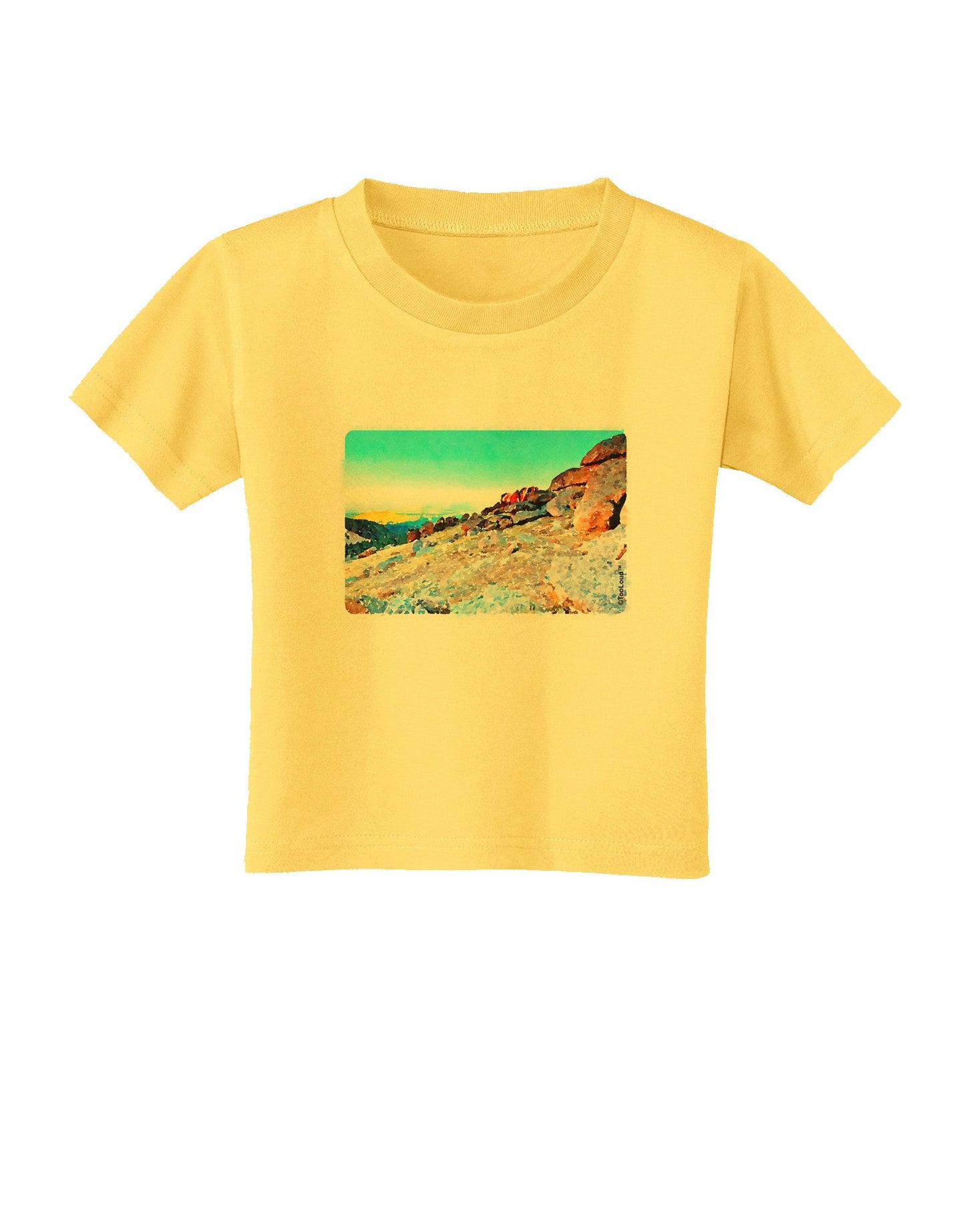 CO Rockies View Watercolor Toddler T-Shirt-Toddler T-Shirt-TooLoud-Yellow-2T-Davson Sales