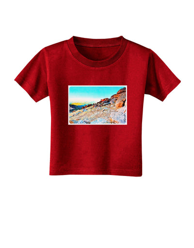 CO Rockies View Watercolor Toddler T-Shirt Dark-Toddler T-Shirt-TooLoud-Red-2T-Davson Sales