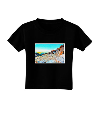 CO Rockies View Watercolor Toddler T-Shirt Dark-Toddler T-Shirt-TooLoud-Black-2T-Davson Sales