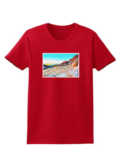 CO Rockies View Watercolor Womens Dark T-Shirt-TooLoud-Red-X-Small-Davson Sales