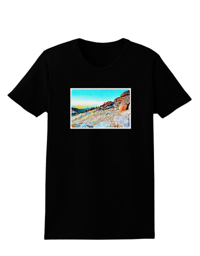 CO Rockies View Watercolor Womens Dark T-Shirt-TooLoud-Black-X-Small-Davson Sales